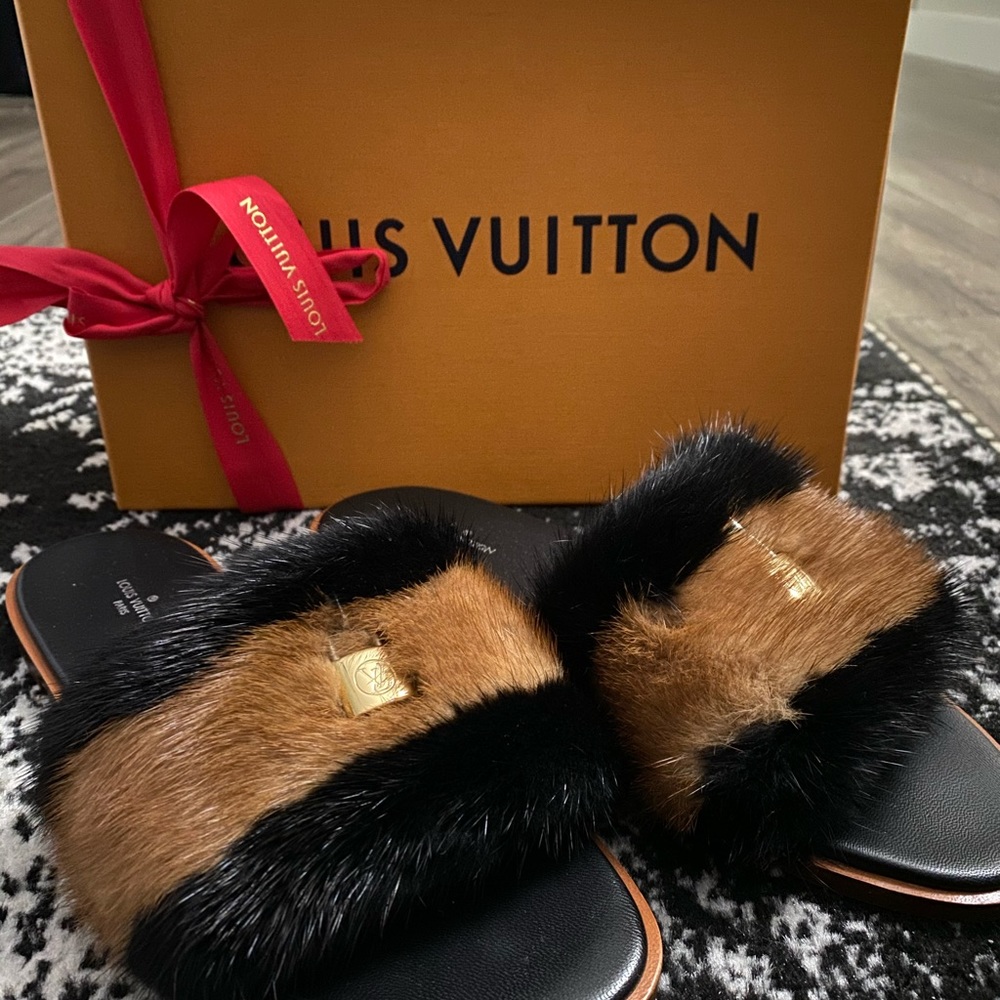 Louis Vuitton Fur Slides